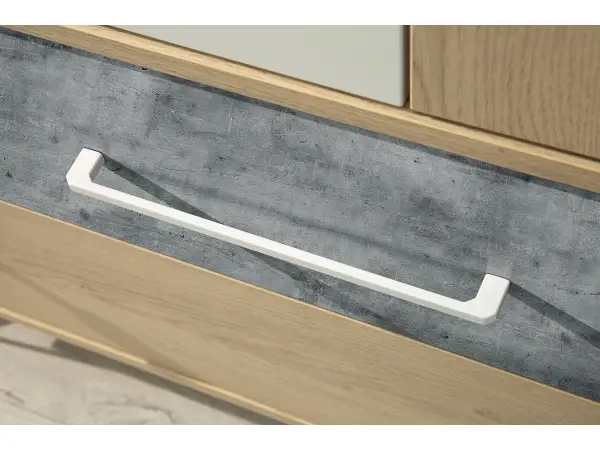 STEP ST1 szafa 2- drzwiowa z szufladami dąb biszkoptowy / biały lux / beton