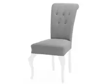 NA MAGAZYNIE ! MERSO S62 krzesło tapicerowane szare GUZIKI KRYSZTAŁKI, białe nogi MAGIC VELVET 2241