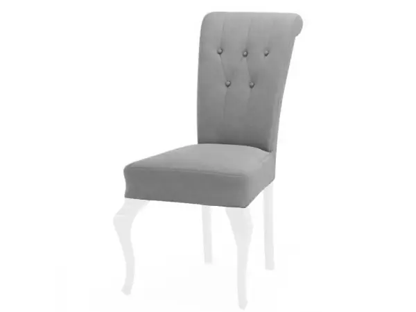 NA MAGAZYNIE ! MERSO S62 krzesło tapicerowane szare GUZIKI KRYSZTAŁKI, białe nogi MAGIC VELVET 2241