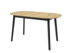 MOOD 47 owalny rozkładany stół do jadalni 80x150-190 czarne drewniane nogi