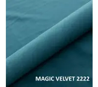 INTARO A16 narożne łóżko tapicerowane 75x198 z pojemnikiem i materacem kieszeniowym w tk. Magic Velvet 2222 w kolorze szaro morski, prawe